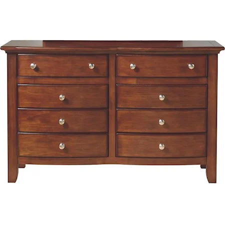 Casual Dark Pine 8-Drawer Dresser